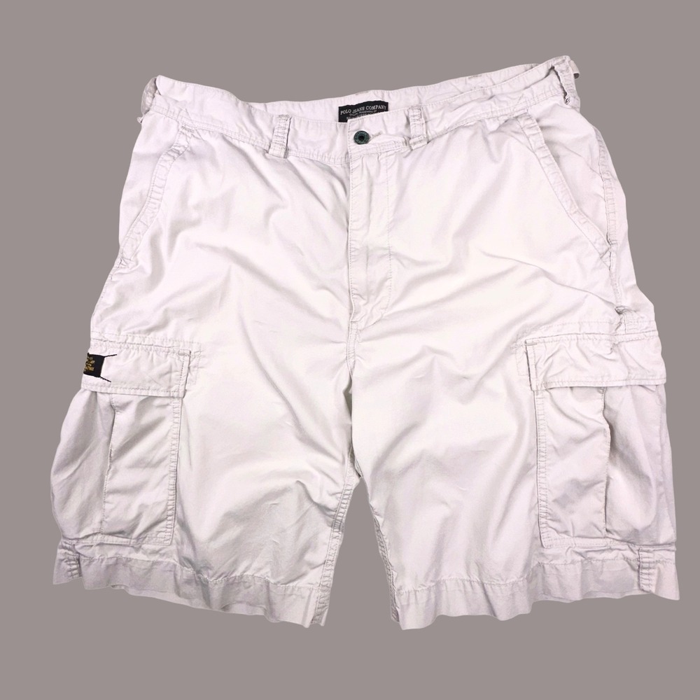 Polo Jeans Co Ralph Lauren Men 38 (tag 40) Cargo Short Military Surplus Lt Beige